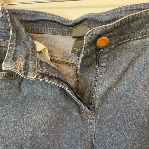 Eileen Fisher Dark Wash Wide Leg Cropped Jeans Sz Medium - Picture 8 of 11